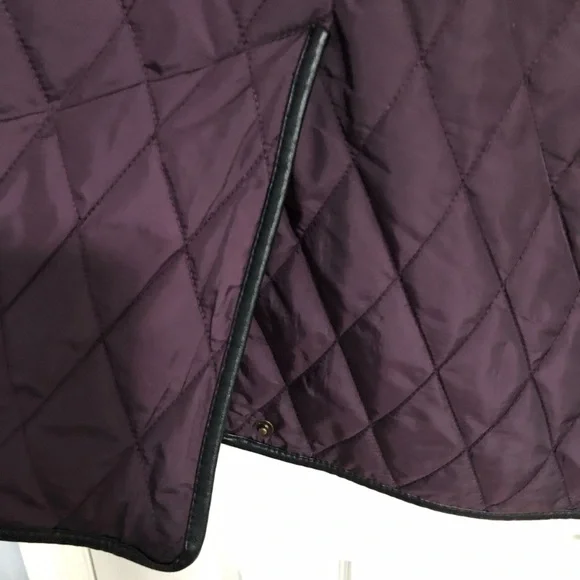 Lauren Ralph Lauren purple quilted jacket faux leather trim womens large outdoor - Picture 9 of 11